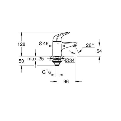 GROHE 20617001 - Baterie monocomandă SWIFT XS, crom lucios
