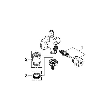 GROHE 22036000 - Ventil colțar combinat ORIGINAL WAS® DN 15 crom lucios