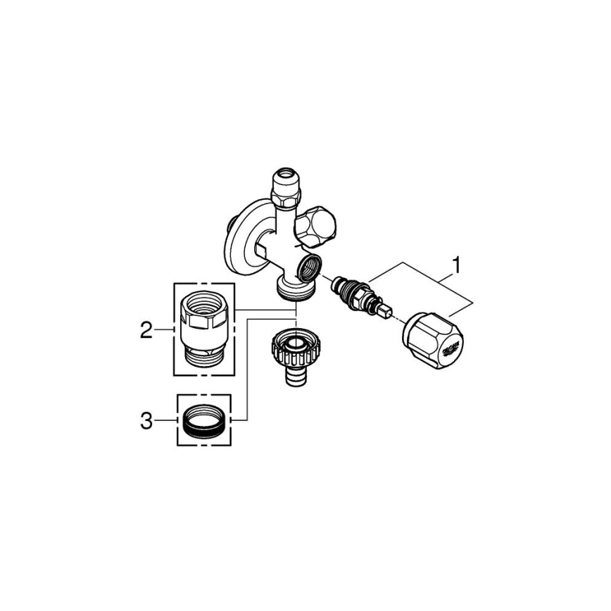 GROHE 22036000 - Ventil colțar combinat ORIGINAL WAS® DN 15 crom lucios