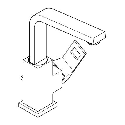 GROHE 2313500E - Baterie lavoar EUROCUBE, mărime L, crom lucios