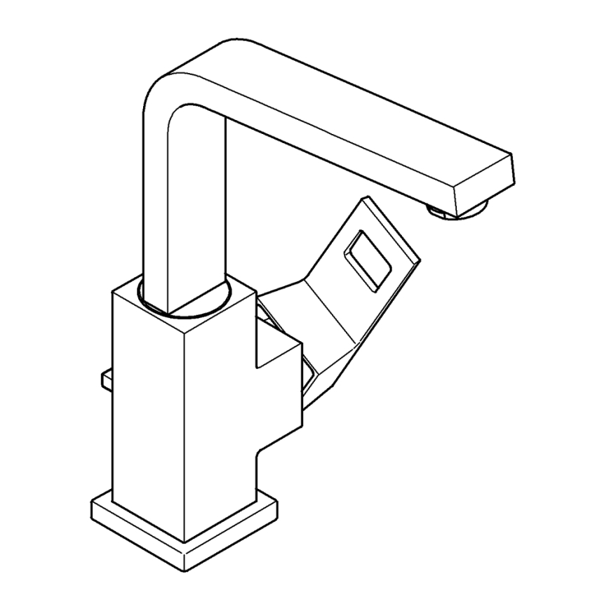 GROHE 2313500E - Baterie lavoar EUROCUBE, mărime L, crom lucios