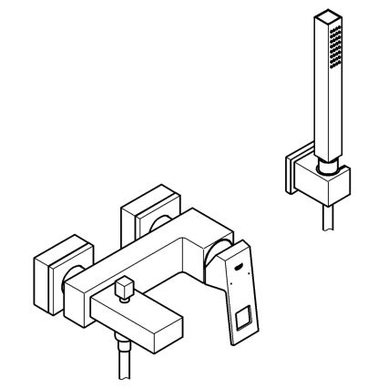GROHE 23141000 - Set pentru cadă cu baterie EUROCUBE DN 15 crom lucios