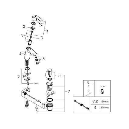 GROHE 23322001 - Baterie pentru lavoar EUROSMART DN 15, crom lucios