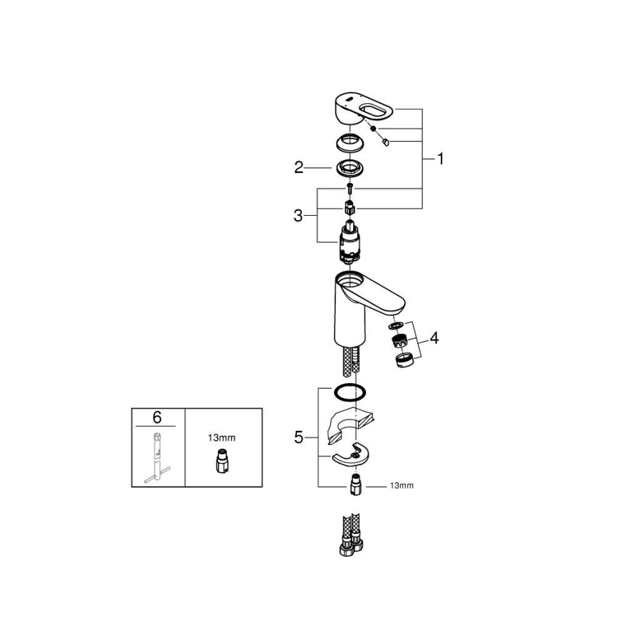 GROHE 23337000 - Baterie lavoar BAULOOP DN 15, crom lucios