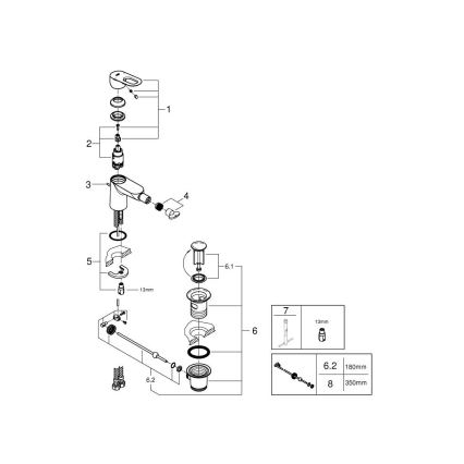 GROHE 23338000 - Baterie pentru bideu BAULOOP, crom lucios