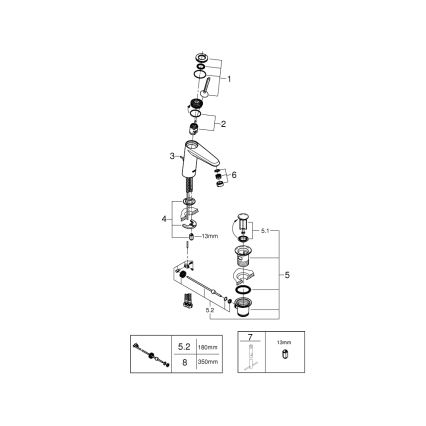 GROHE 23427000 - Baterie lavoar EURODISC JOY DN 15, mărime M, crom lucios