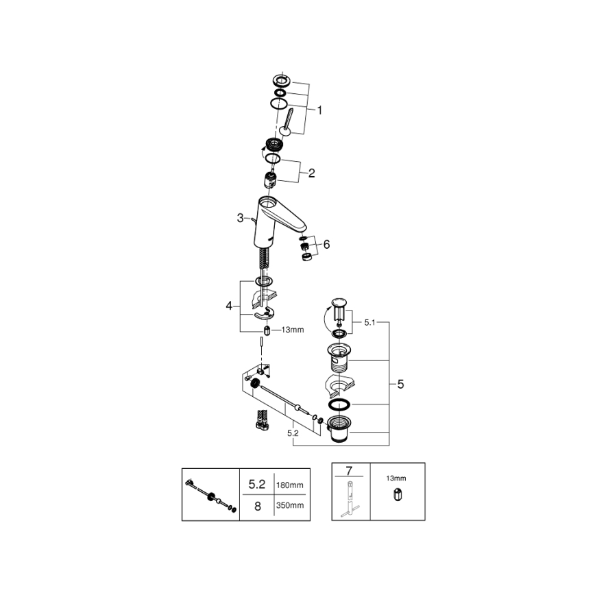 GROHE 23427000 - Baterie lavoar EURODISC JOY DN 15, mărime M, crom lucios