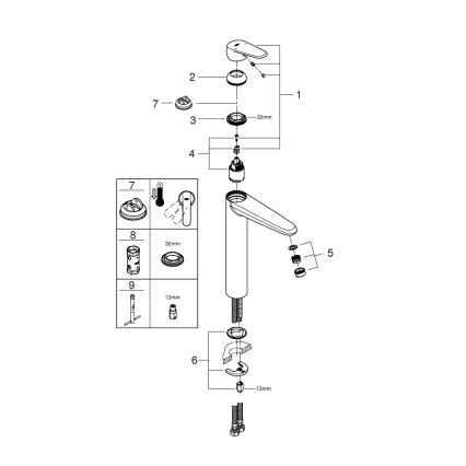 GROHE 23432000 - Baterie pentru lavoar EURODISC COSMOPOLITAN, mărime XL, crom