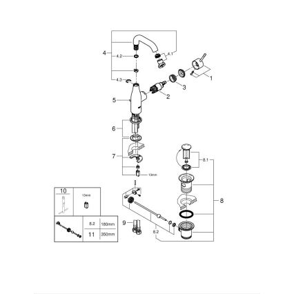 GROHE 23462AL1 - Baterie pentru lavoar ESSENCE, mărime M, grafit