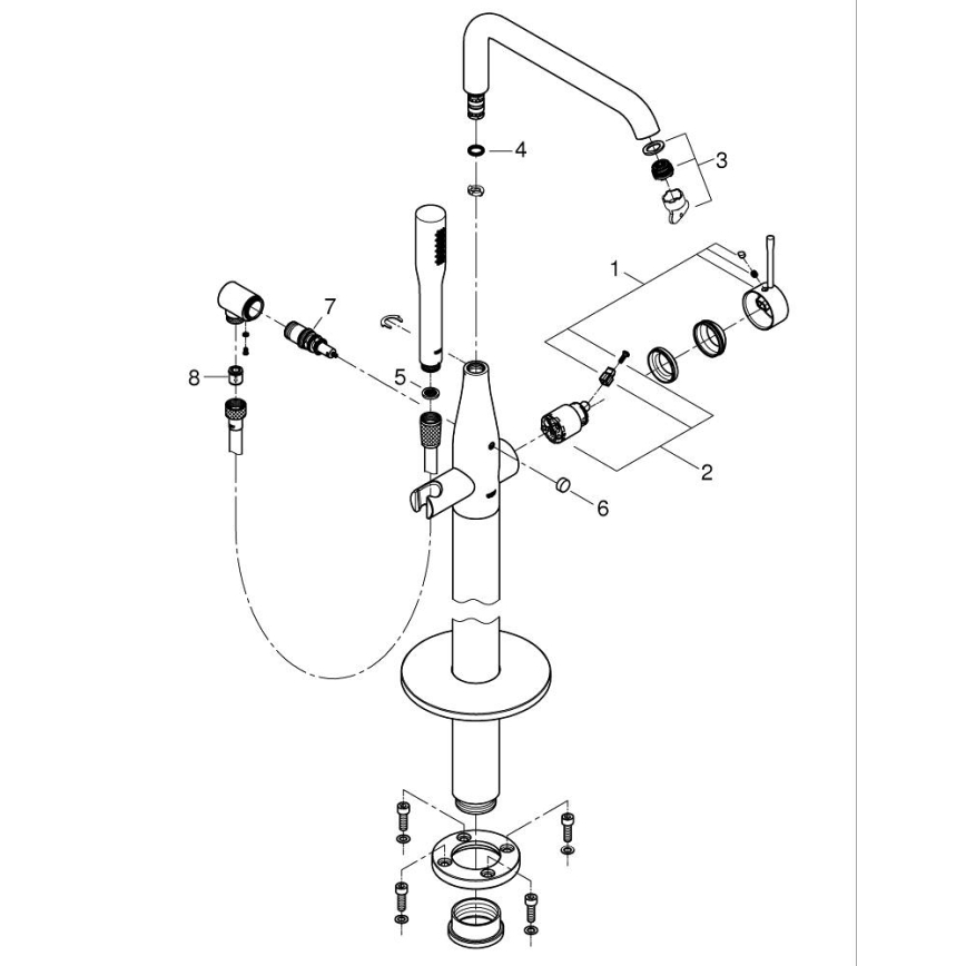 GROHE 23491AL1 - Baterie de cadă ESSENCE 277 mm grafit