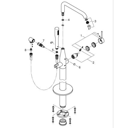 GROHE 23491GN1 - Baterie pentru cadă ESSENCE 277 mm aurie