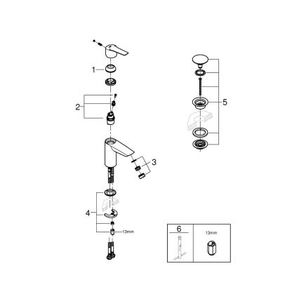 GROHE 235502432 - Baterie pentru lavoar START, mărime S, neagră