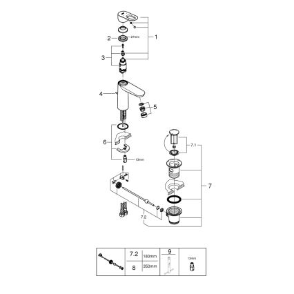 GROHE 23762000 - Baterie pentru lavoar BAULOOP DN 15, crom lucios