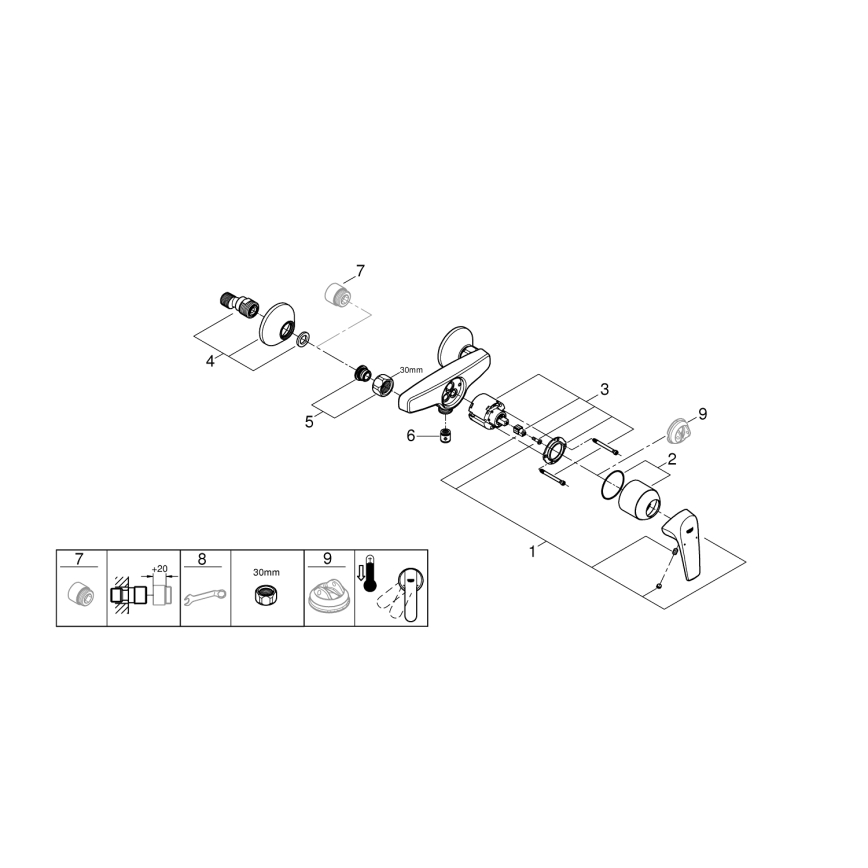 GROHE 23771000 - Baterie de duș START FLOW, crom lucios
