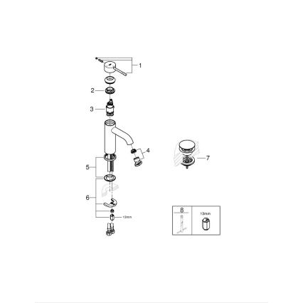 GROHE 23797001 - Baterie pentru lavoar ESSENCE, mărime S, crom lucios