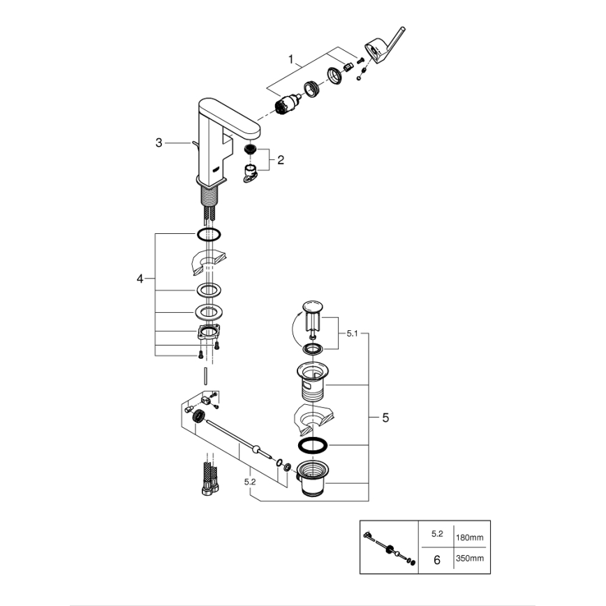 GROHE 23871003 - Baterie pentru lavoar PLUS, mărimea M, crom lucios