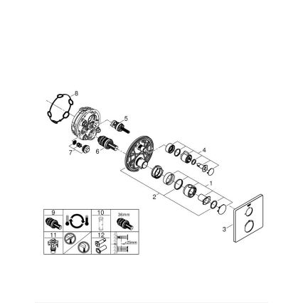 GROHE 24078000 - Baterie termostatată pentru duș GROHTHERM, crom lucios