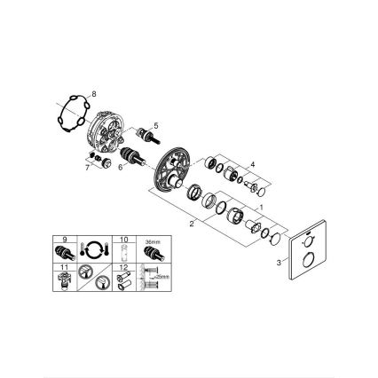 GROHE 24079000 - Baterie termostatică pentru duș GROHTHERM, crom lucios