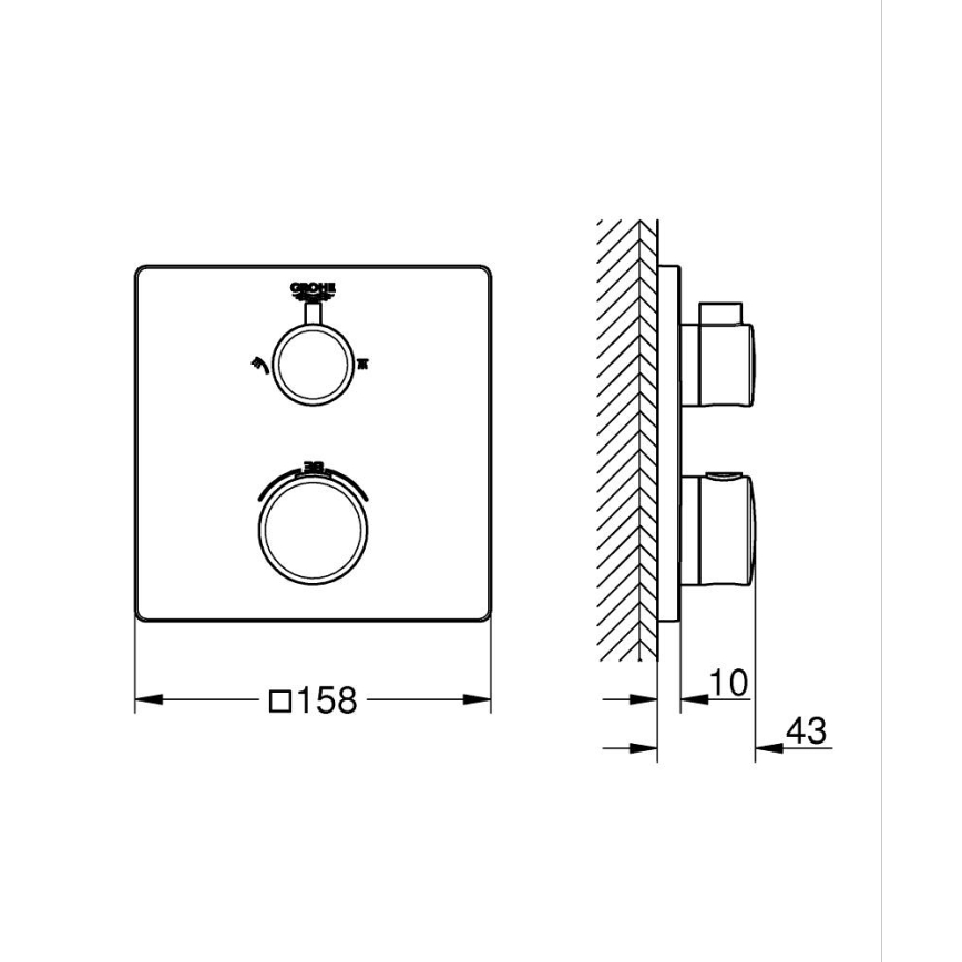GROHE 24079000 - Baterie termostatică pentru duș GROHTHERM, crom lucios
