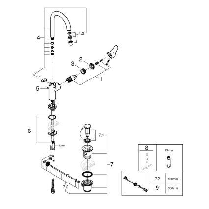 GROHE 24203002 - Baterie pentru lavoar START, mărime L, crom lucios