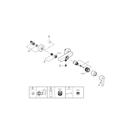 GROHE 24208002 - Baterie de duș pentru montare pe perete START DN 15, crom lucios