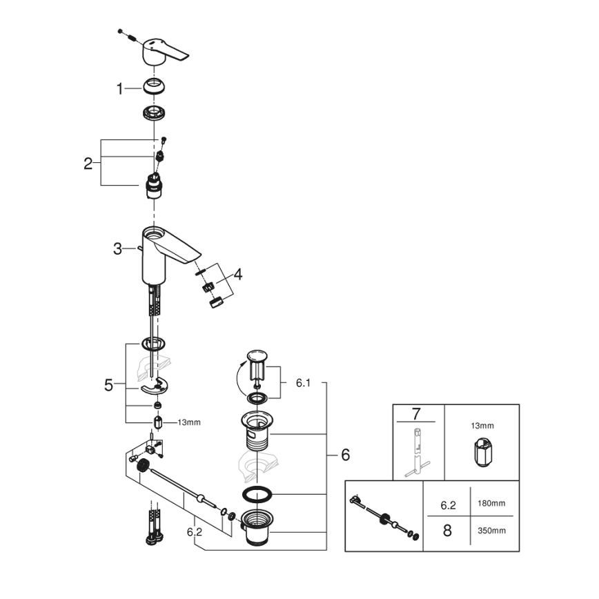 GROHE 24209002 - Baterie pentru lavoar START DN 15, crom lucios