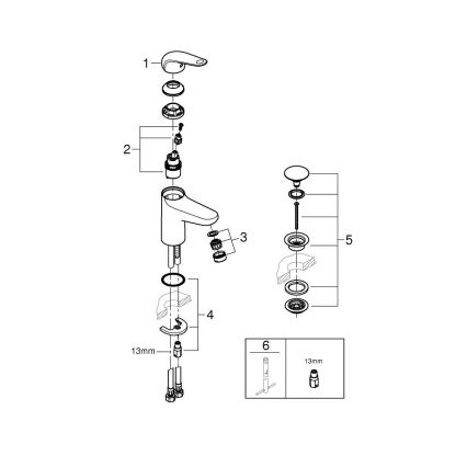 GROHE 24318001 - Baterie pentru lavoar SWIFT 162 mm, crom lucios