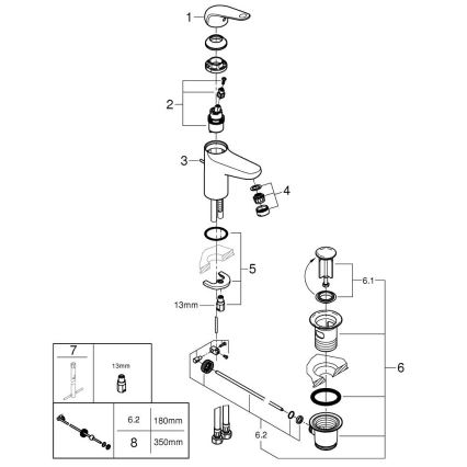 GROHE 24322001 - Baterie pentru lavoar SWIFT, DN 15, crom lucios