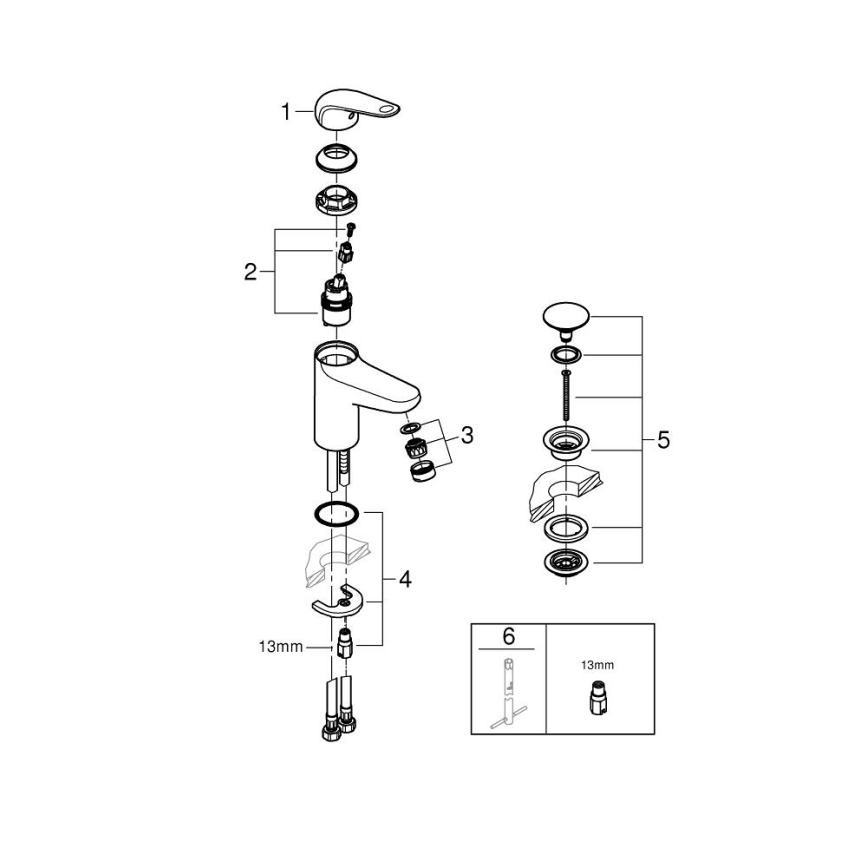 GROHE 24323001 - Baterie pentru lavoar SWIFT DN 15, crom lucios