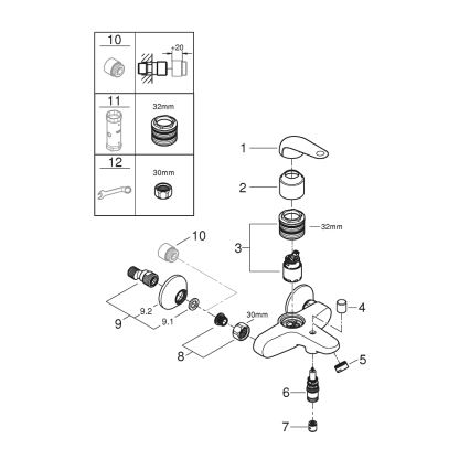 GROHE 24335001 - Baterie de cadă DN 15, crom lucios