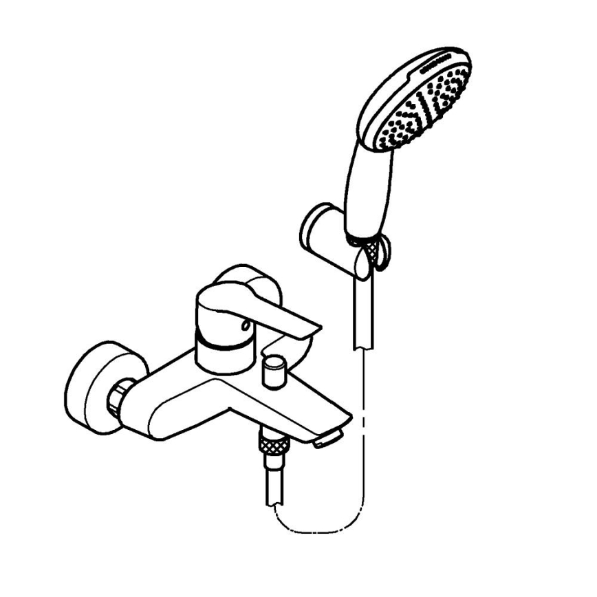 GROHE 25283002 - Baterie de cadă DN 15 cu accesorii, crom lucios