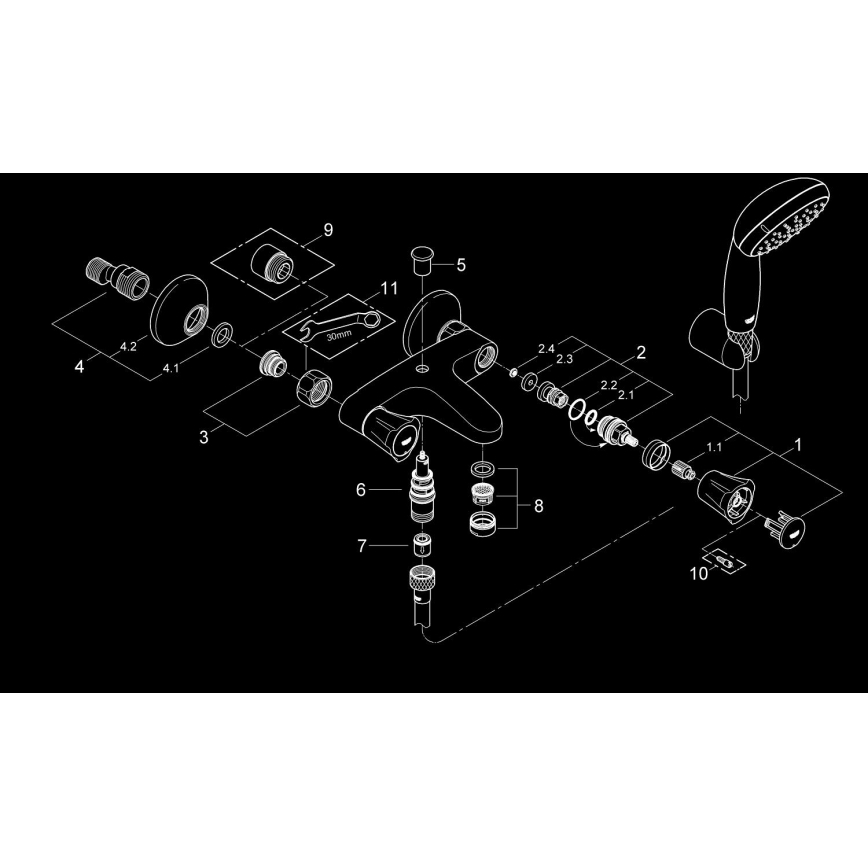 GROHE 2546010A - Baterie pentru cadă COSTA L DN 15, crom lucios