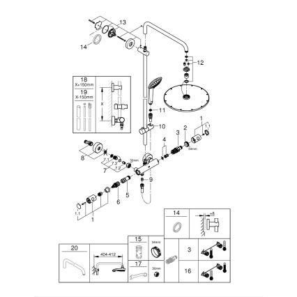 GROHE 26075DL0 - Sistem de duș EUPHORIA SYSTEM 310 bronz