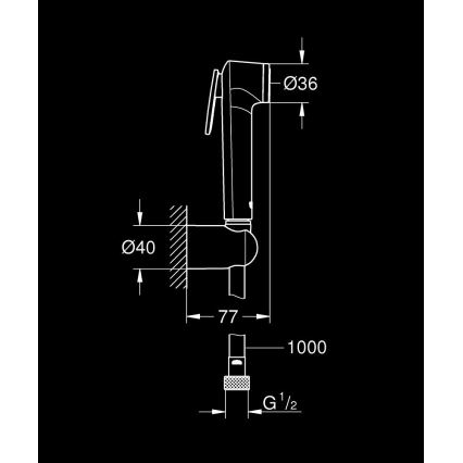 GROHE 26352000 - Duș de mână TEMPESTA-F TRIGGER SPRAY 30, 36 mm, crom lucios