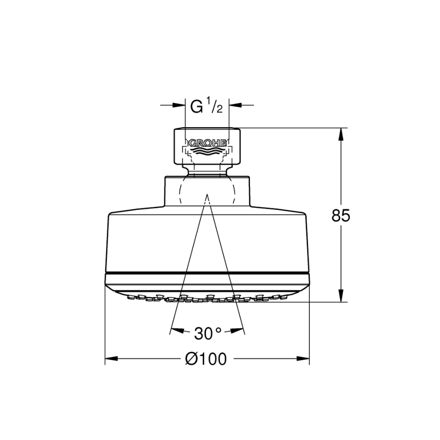 GROHE 26366001 - Cap de duș RAINSHOWER 210 mm, crom lucios