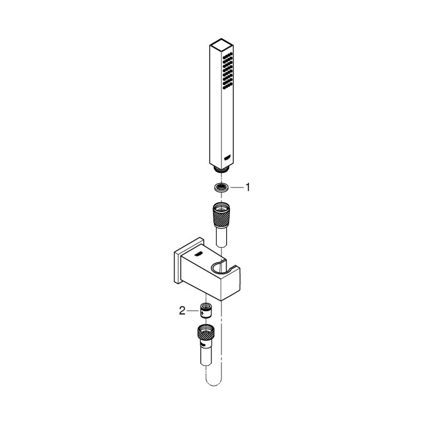 GROHE 26405000 - Set cu suport de perete EUPHORIA CUBE STICK, 1250 mm, crom lucios