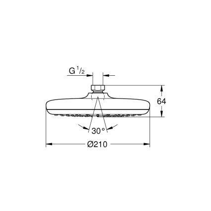 GROHE 26410000 - Cap de duș TEMPESTA 210 mm, crom lucios