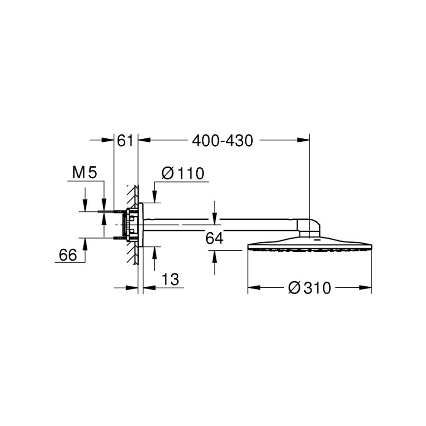 GROHE 26475000 - Cap de duș RAINSHOWER SMARTACTIVE 310 mm crom lucios