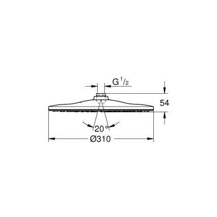 GROHE 26561000 - Cap de duș RAINSHOWER 310 mm crom lucios