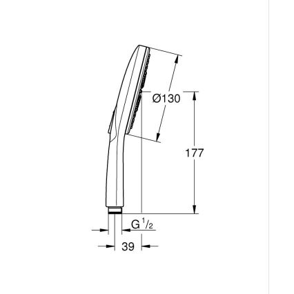 GROHE 26574GN0 - Duș de mână RAINSHOWER SMARTACTIVE 130, finisaj auriu periat