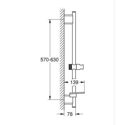GROHE 26602AL0 - Bară de duș SMARTACTIVE 600 mm grafit