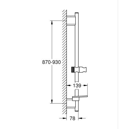 GROHE 266032430 - Bară de duș SMARTACTIVE 900 mm neagră