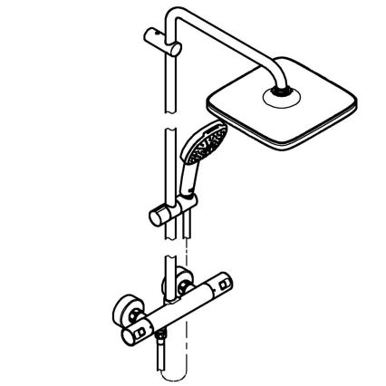 GROHE 266962431 - Sistem de duș VITALIO COMFORT 250, 250 × 250 mm, negru
