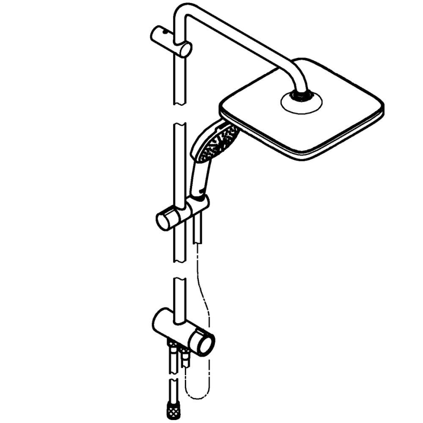 GROHE 266982431 - Sistem de duș VITALIO COMFORT 250 390 mm, negru