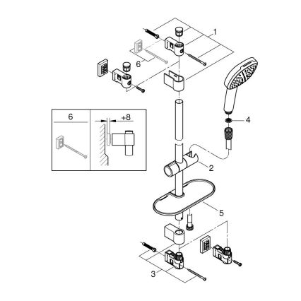 GROHE 26929001 - Set de duș VITALIO COMFORT 110, 600 mm, crom lucios