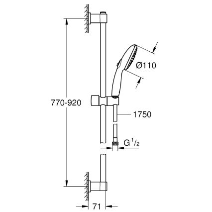 GROHE 269542431 - Set de duș VITALIO START 110 900 mm negru