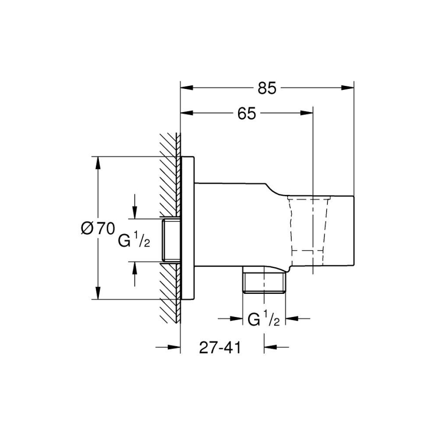 GROHE 26962001 - Racord de perete VITALIO, 85 mm, crom lucios