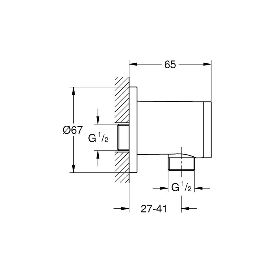 GROHE 26963001 - Cot de perete VITALIO UNIVERSAL 12” crom lucios