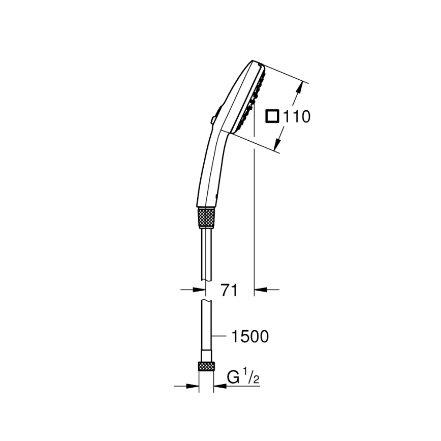 GROHE 26973001 - Duș de mână VITALIO COMFORT 110, 110 mm, crom lucios