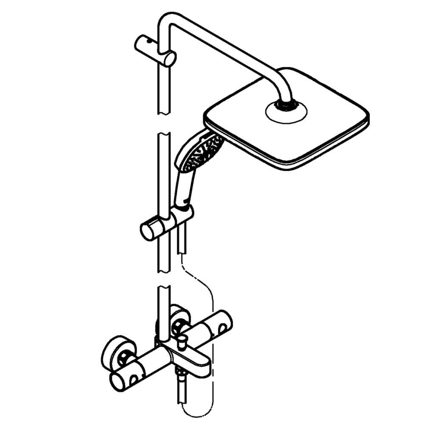 GROHE 26984001 - Sistem de duș VITALIO COMFORT 390 mm, crom lucios